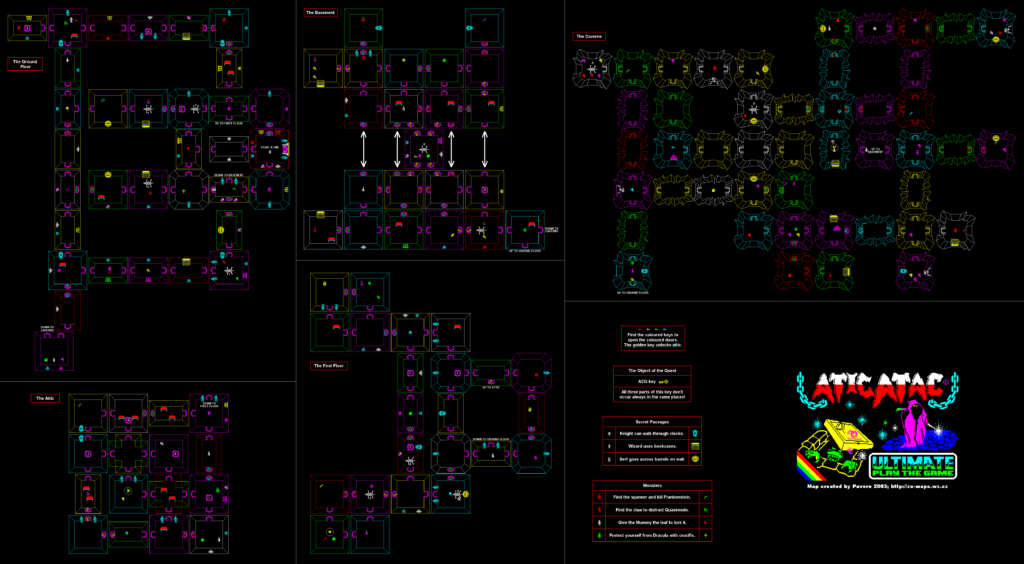 Atic Atac meniac map